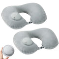 UHIAGREE Inflatable Travel Neck Pillow – 2 Pack (Gray)