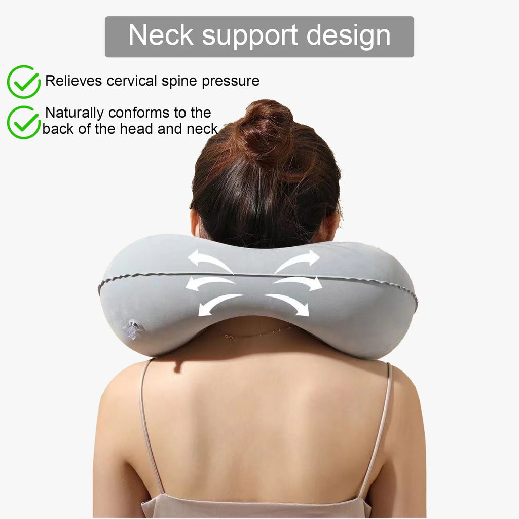 UHIAGREE Inflatable Travel Neck Pillow – 2 Pack (Gray)